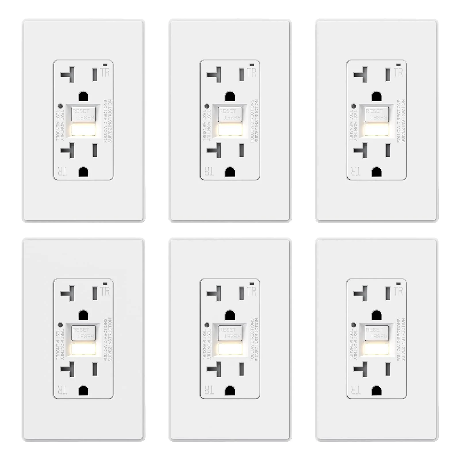 GFCI Outlet with Nightlight, 15A/20A, Self-Test, Tamper-Resistant - Image 14