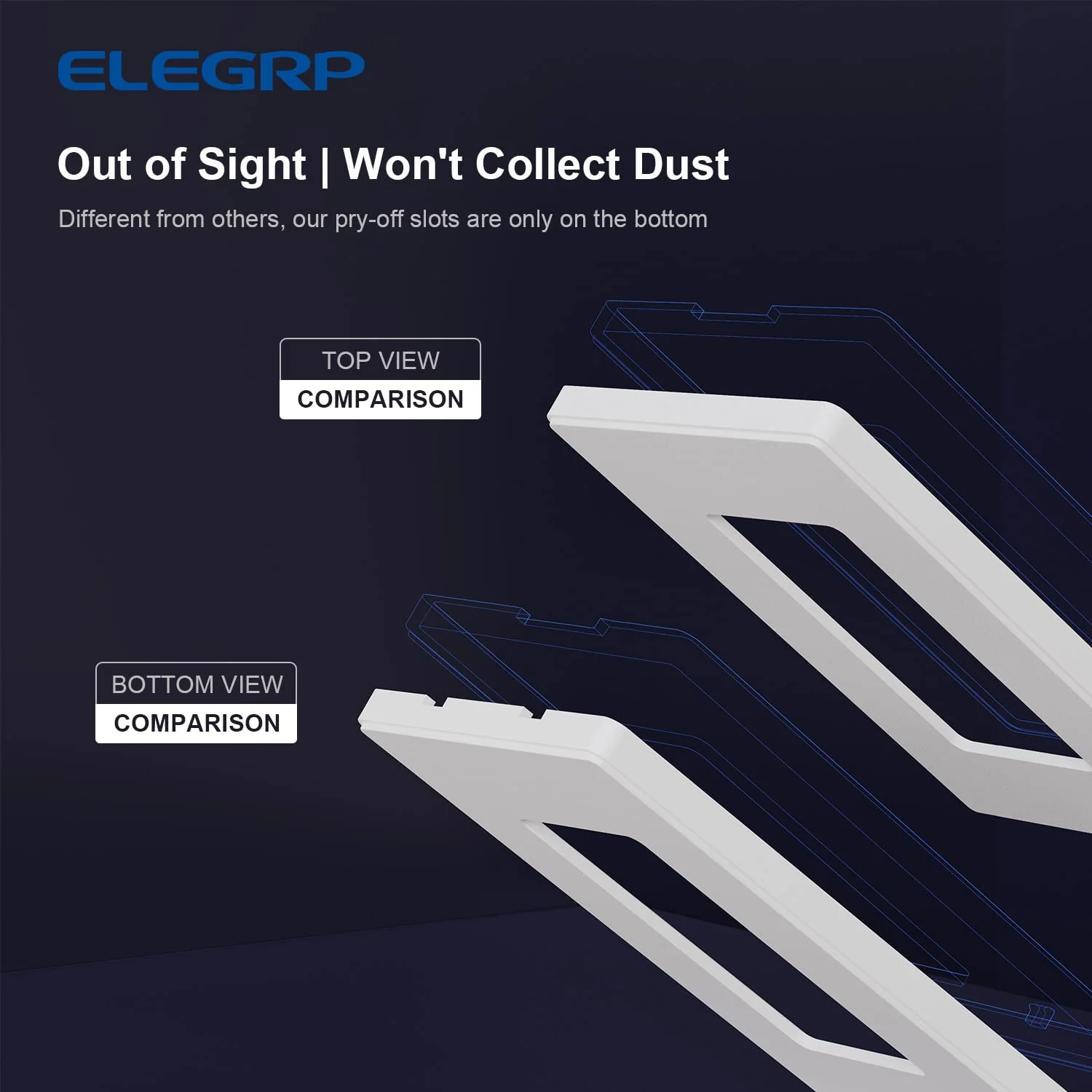 ELEGRP Screwless Decorative Receptacle Wall Plate Covers, Matte Finish, 1-Gang, 2-Gang, 3-Gang , Unbreakable Thermoplastic - Image 16