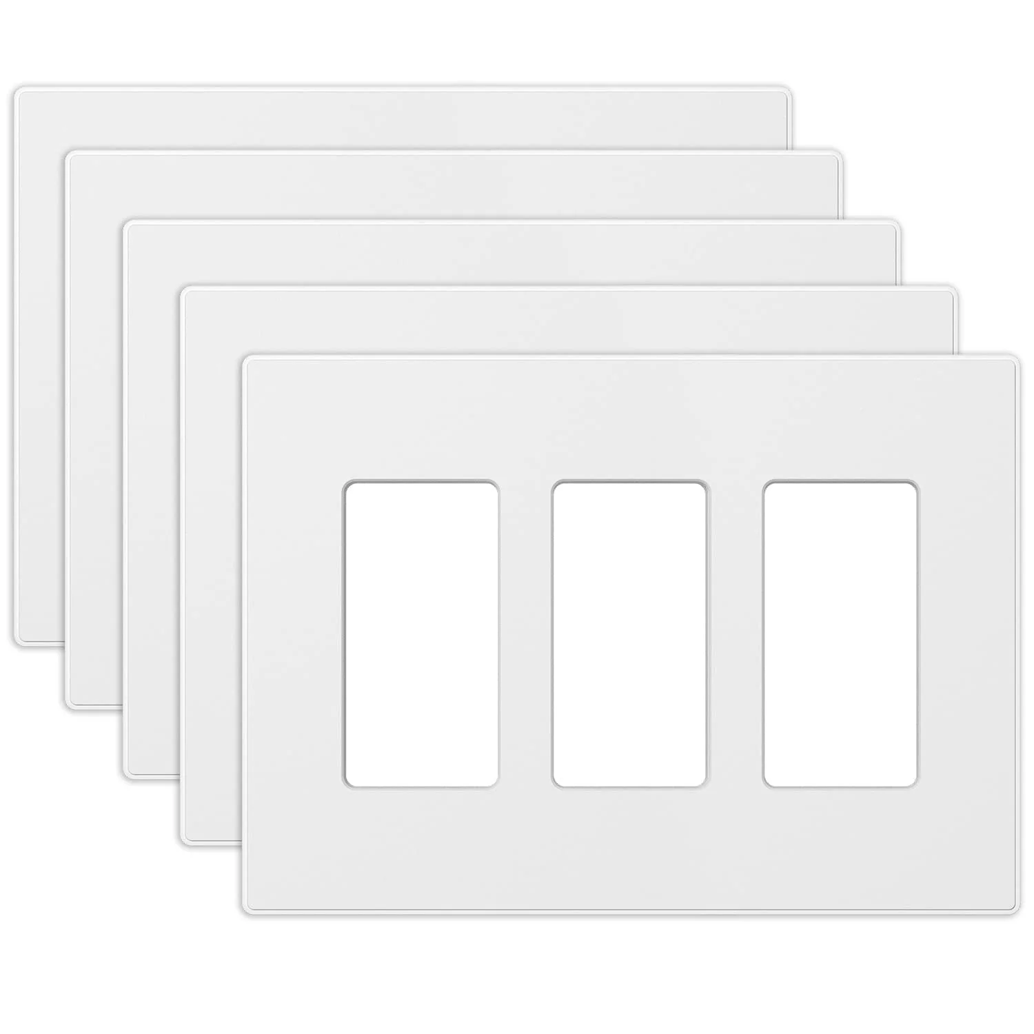ELEGRP Screwless Decorative Receptacle Wall Plate Covers, Matte Finish, 1-Gang, 2-Gang, 3-Gang , Unbreakable Thermoplastic - Image 5