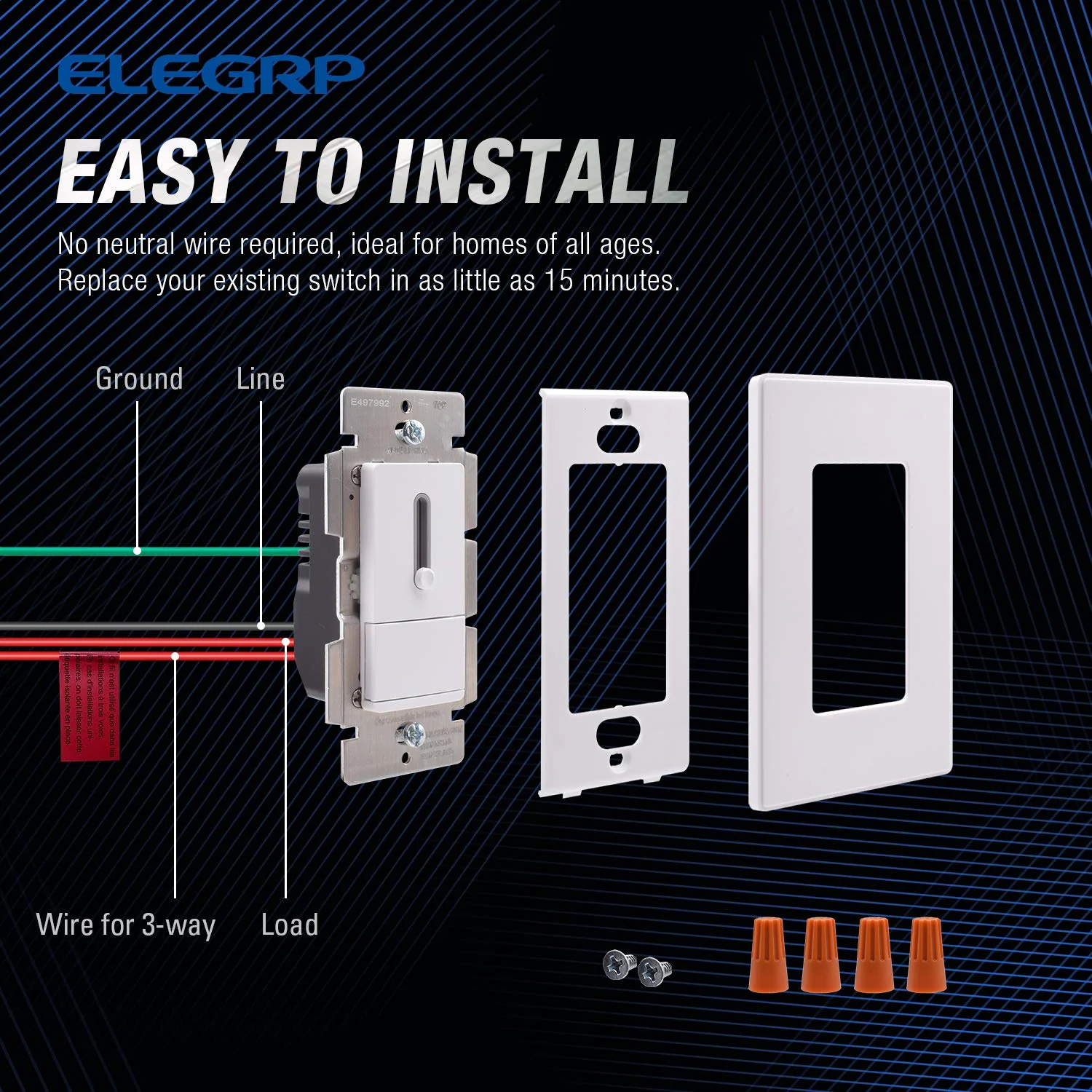 Slide Dimmer Switch with Preset for LED/CFL/Incandescent Bulbs, Single Pole/3-Way - Image 12