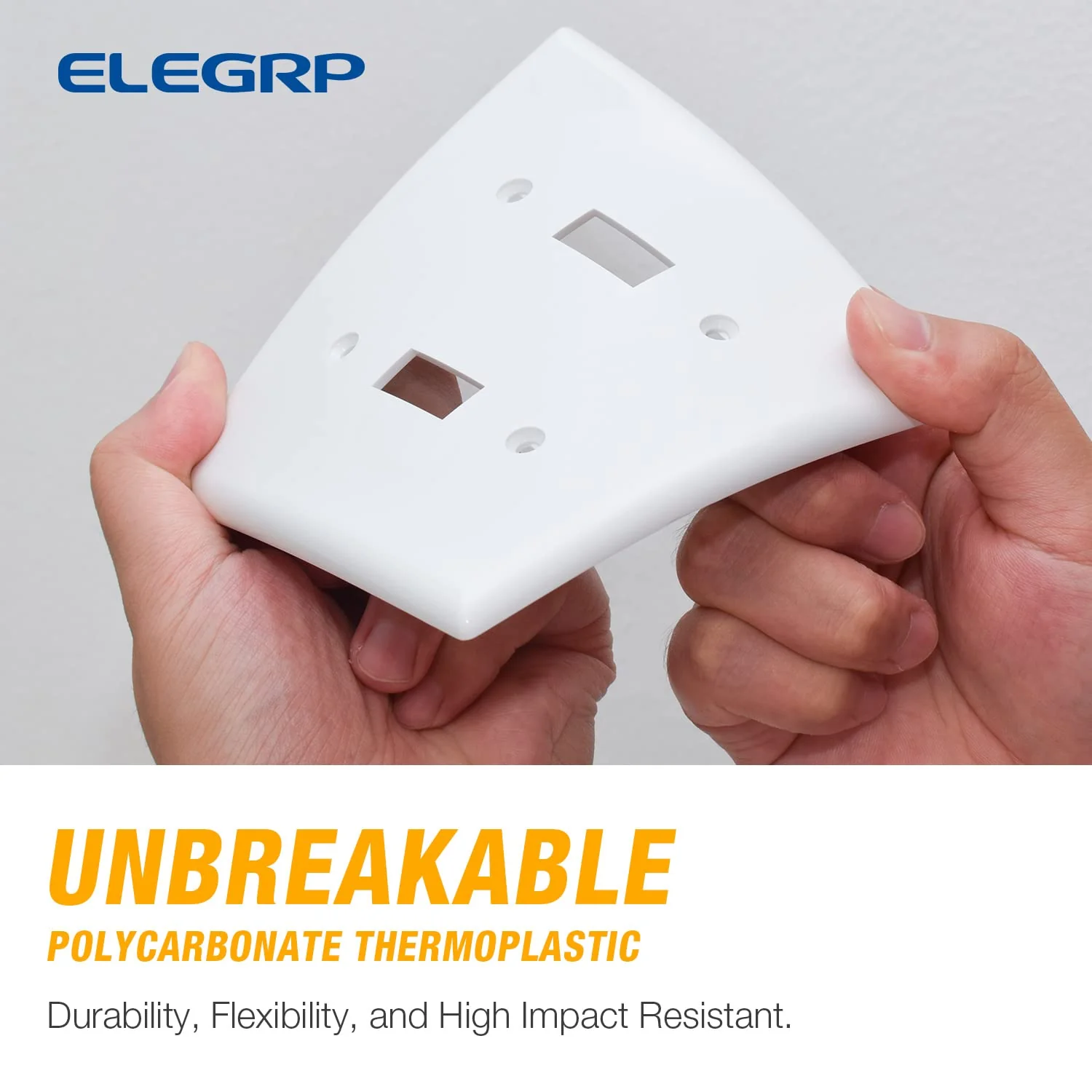 ELEGRP Toggle Switch Wall Plates, Mid-Size 1-Gang & 2-Gang Unbreakable Thermoplastic Covers for Toggle Dimmer Switches, UL Listed - Image 14