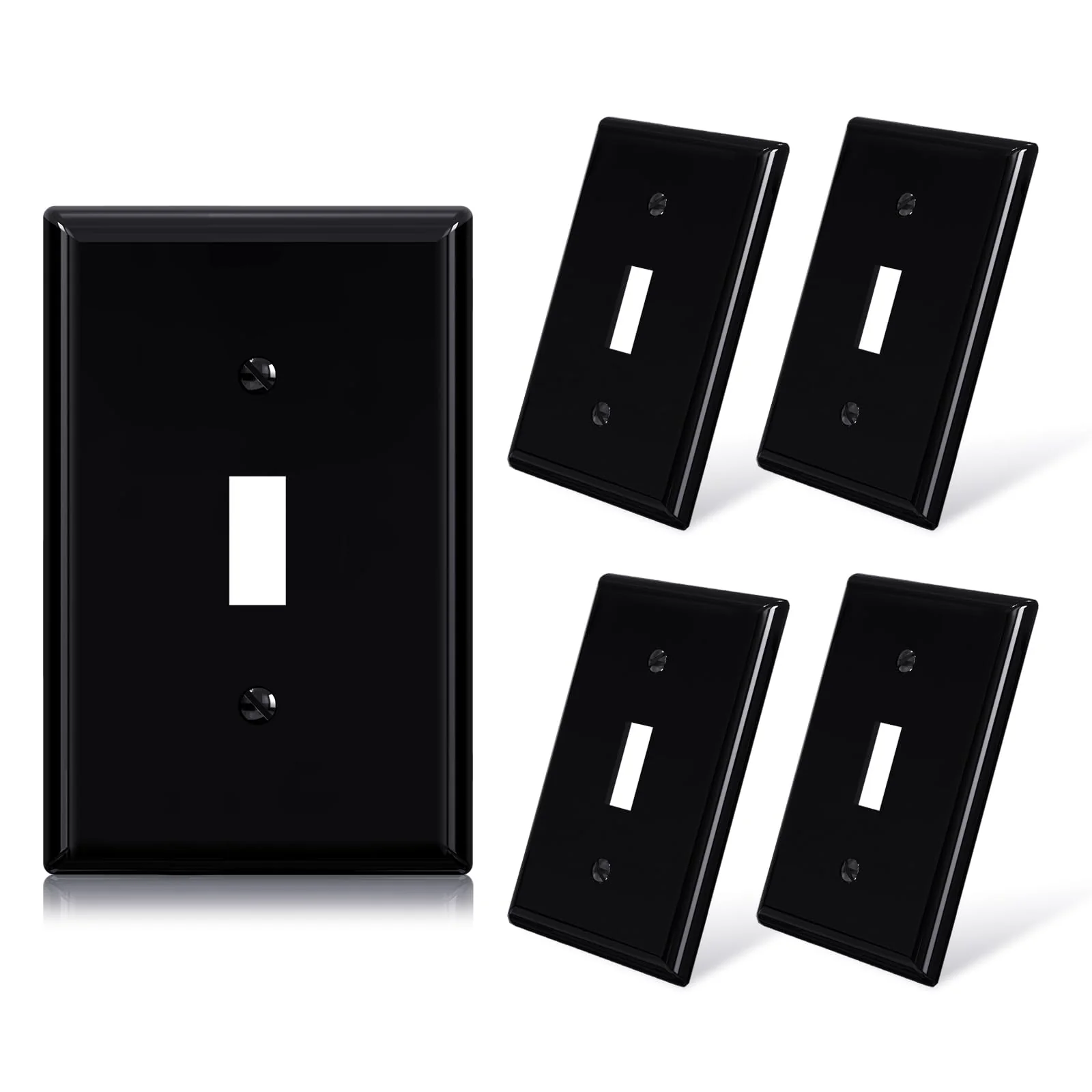 ELEGRP Toggle Switch Wall Plates, Mid-Size 1-Gang & 2-Gang Unbreakable Thermoplastic Covers for Toggle Dimmer Switches, UL Listed - Image 2