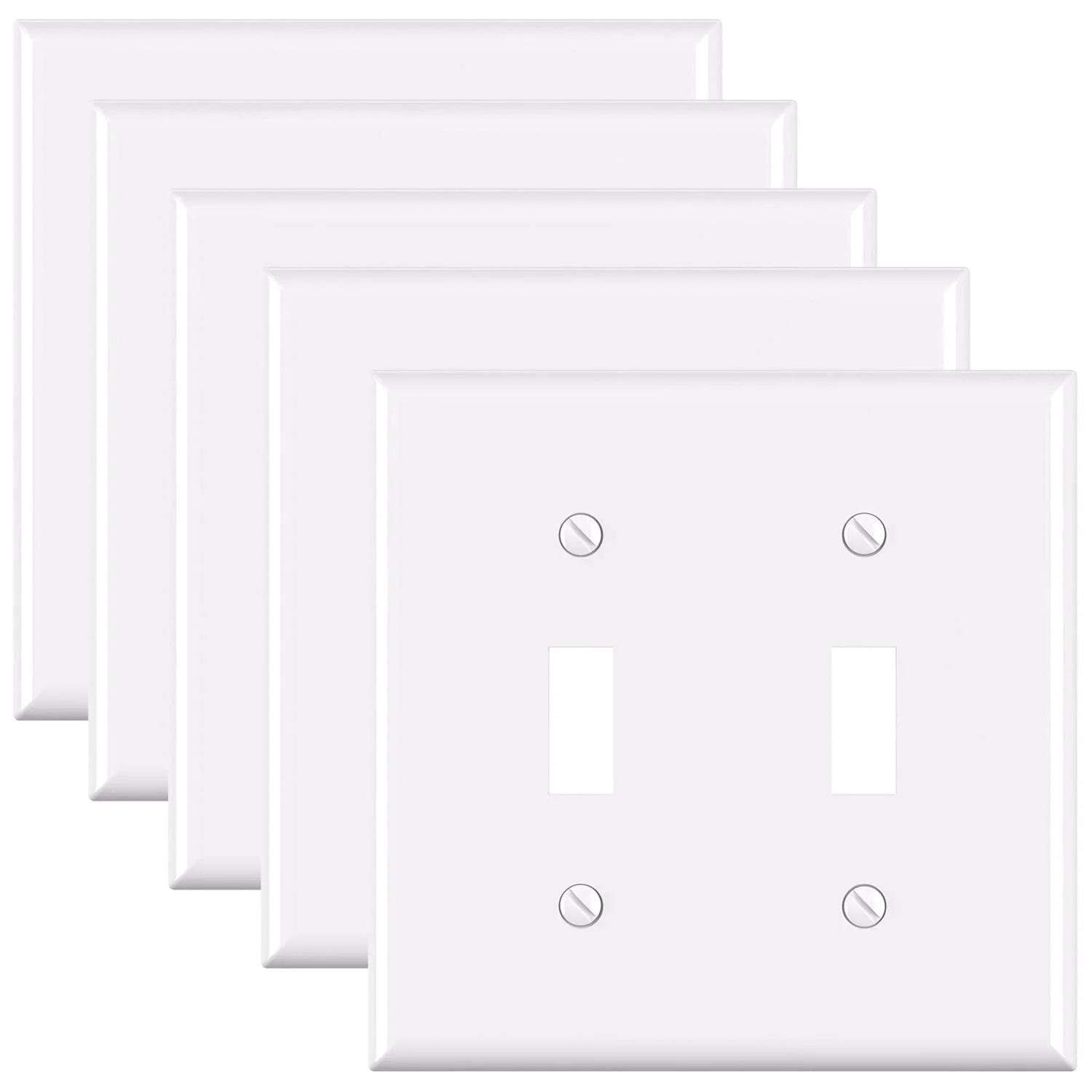ELEGRP Toggle Switch Wall Plates, Mid-Size 1-Gang & 2-Gang Unbreakable Thermoplastic Covers for Toggle Dimmer Switches, UL Listed - Image 3
