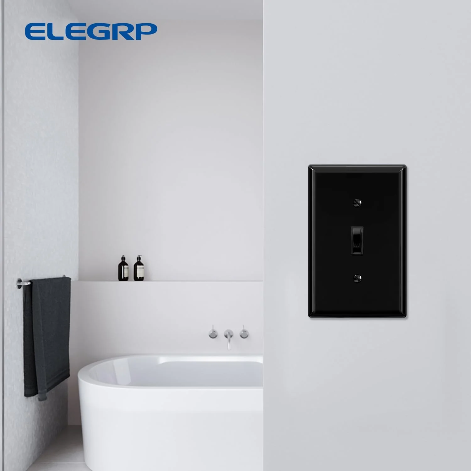 ELEGRP Toggle Switch Wall Plates, Mid-Size 1-Gang & 2-Gang Unbreakable Thermoplastic Covers for Toggle Dimmer Switches, UL Listed - Image 6