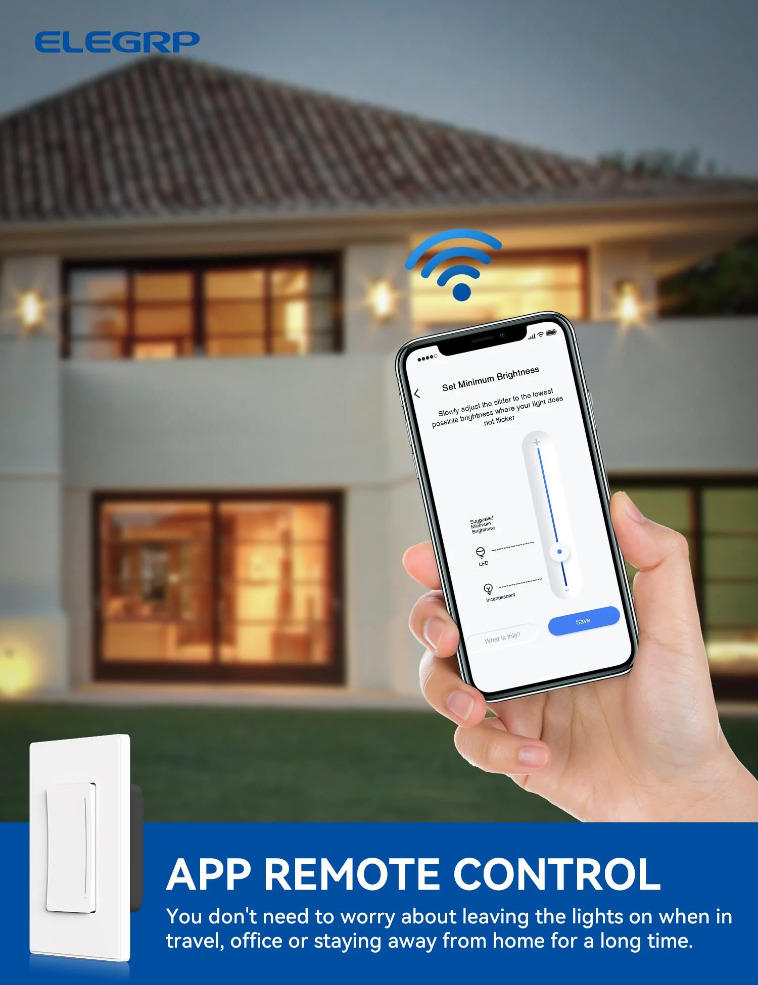 Wi-Fi Smart Touch Dimmer Switch with Hidden LED Indicator, Single Pole/3-Way - Image 7
